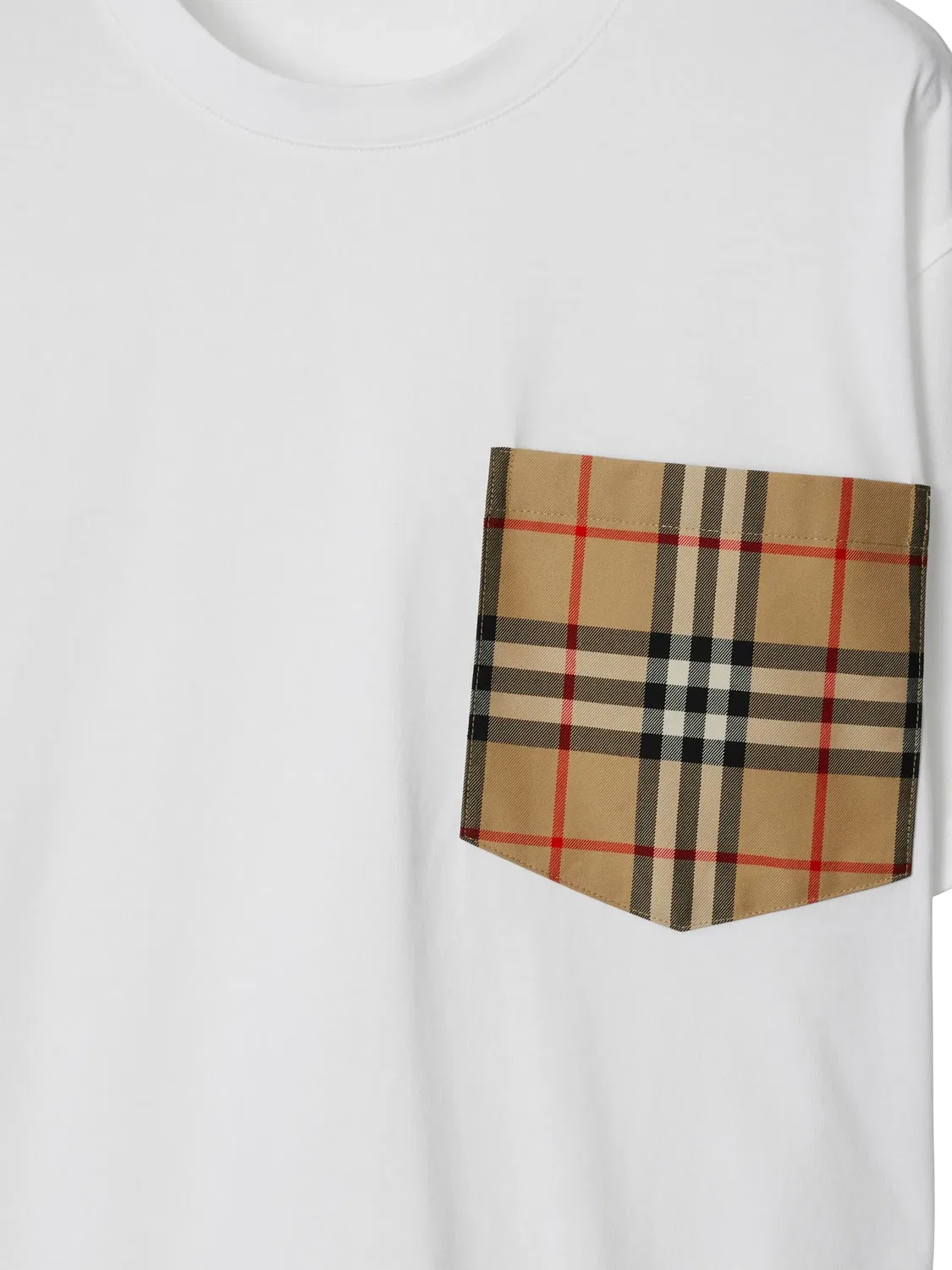 Футболка с карманом Vintage Check Burberry, белый — фото 3