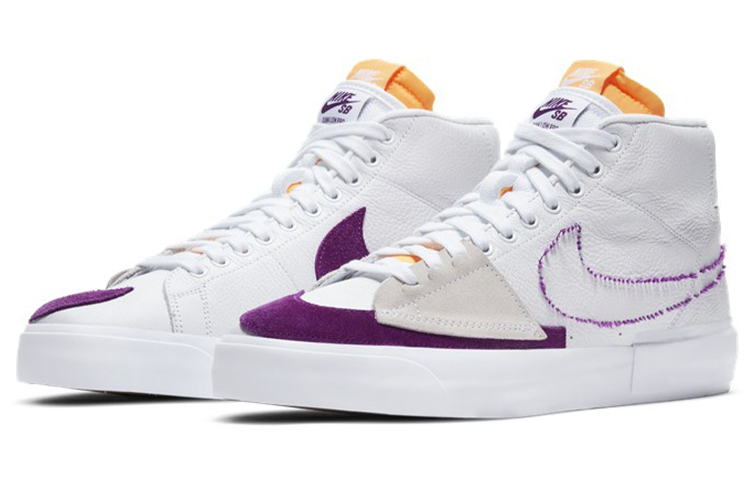 Кроссовки Nike Sb Zoom Blazer Mid Edge, белый/фиолетовый — фото 3