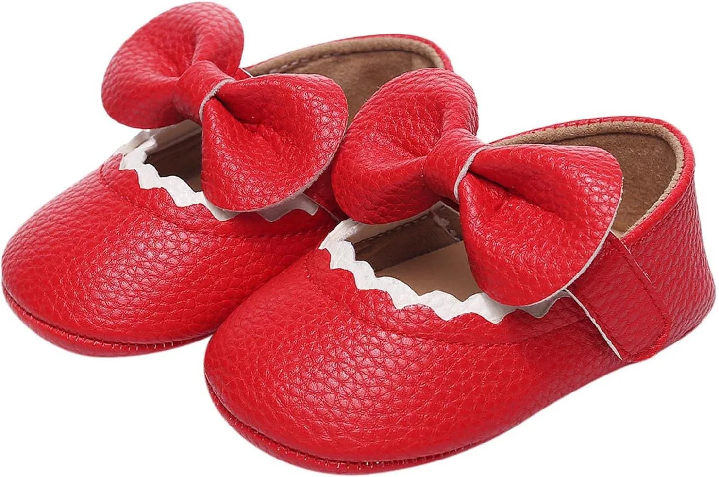 Детские кроссовки для девочек с рюшами и бантом, Red