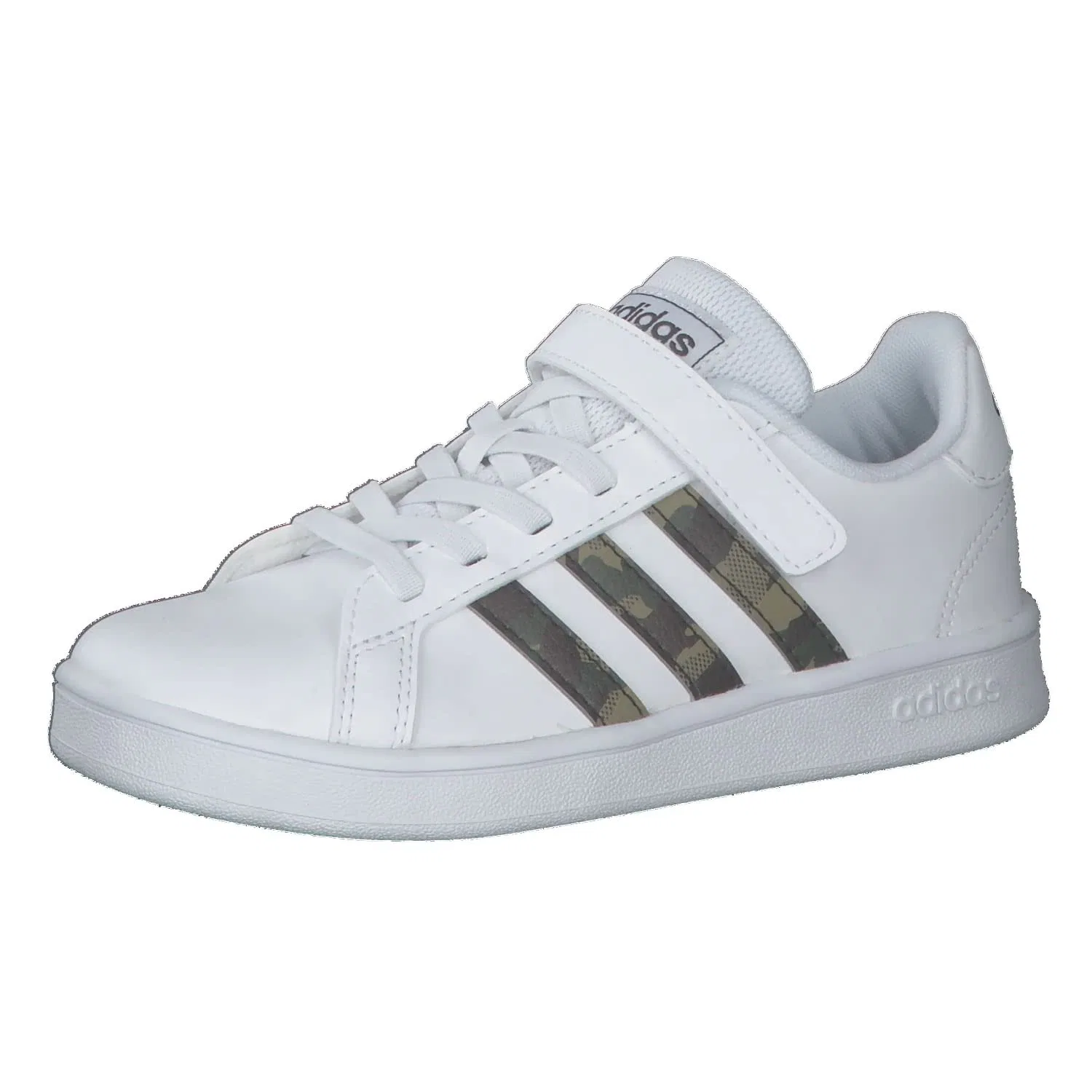 Детские кроссовки для мальчиков с закрытым носком Grand Court El C Adidas, White Core Black Carbon