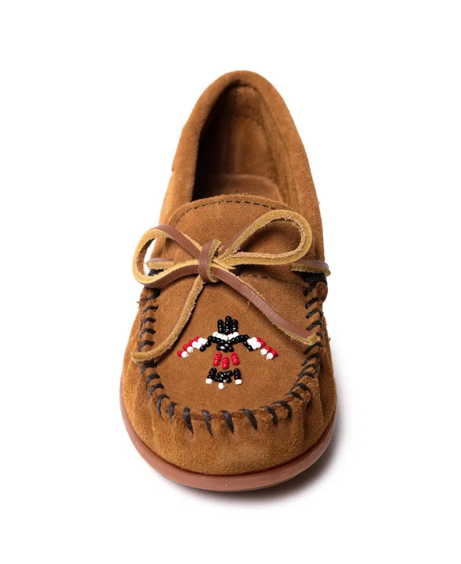Мокасины с вышивкой Thunderbird Animikii Minnetonka, Brown — фото 4