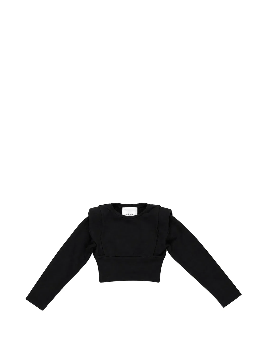 Укороченный свитер с объемными плечами Miss Grant Kids, черный