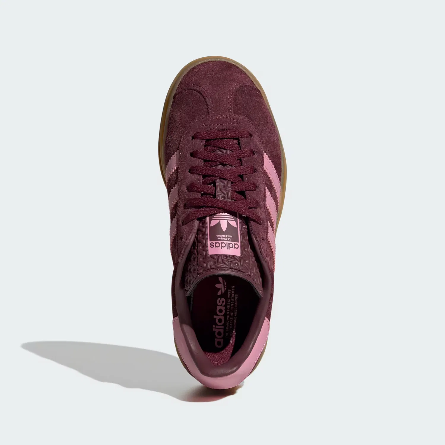 Детские кроссовки на платформе Gazelle Bold Adidas Originals, бордовый/st tropic bloom/золотистый металлик — фото 2