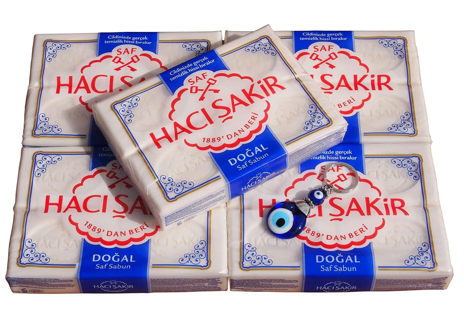 Мыло турецкое хамам, Haci Sakir, набор 5 x 600 г, Натуральное, Белый