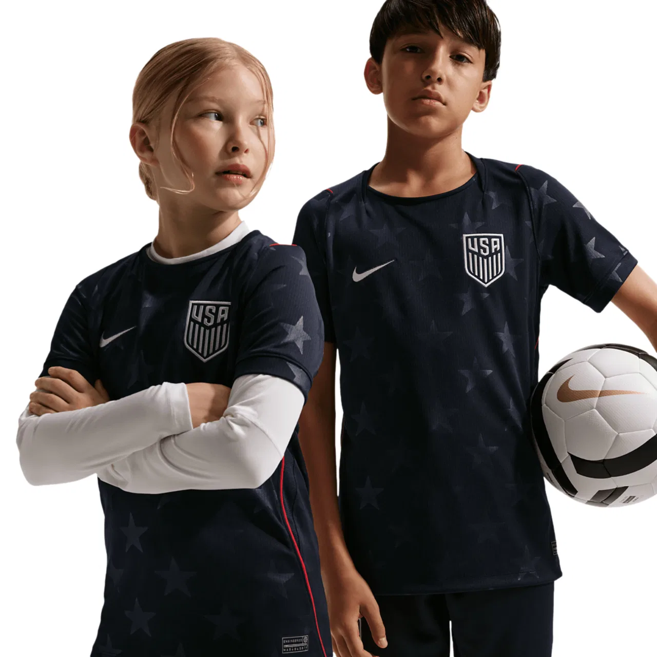 Футболка для мальчиков Dri-FIT USA Stadium Jersey Nike, серебристый/темно-синий