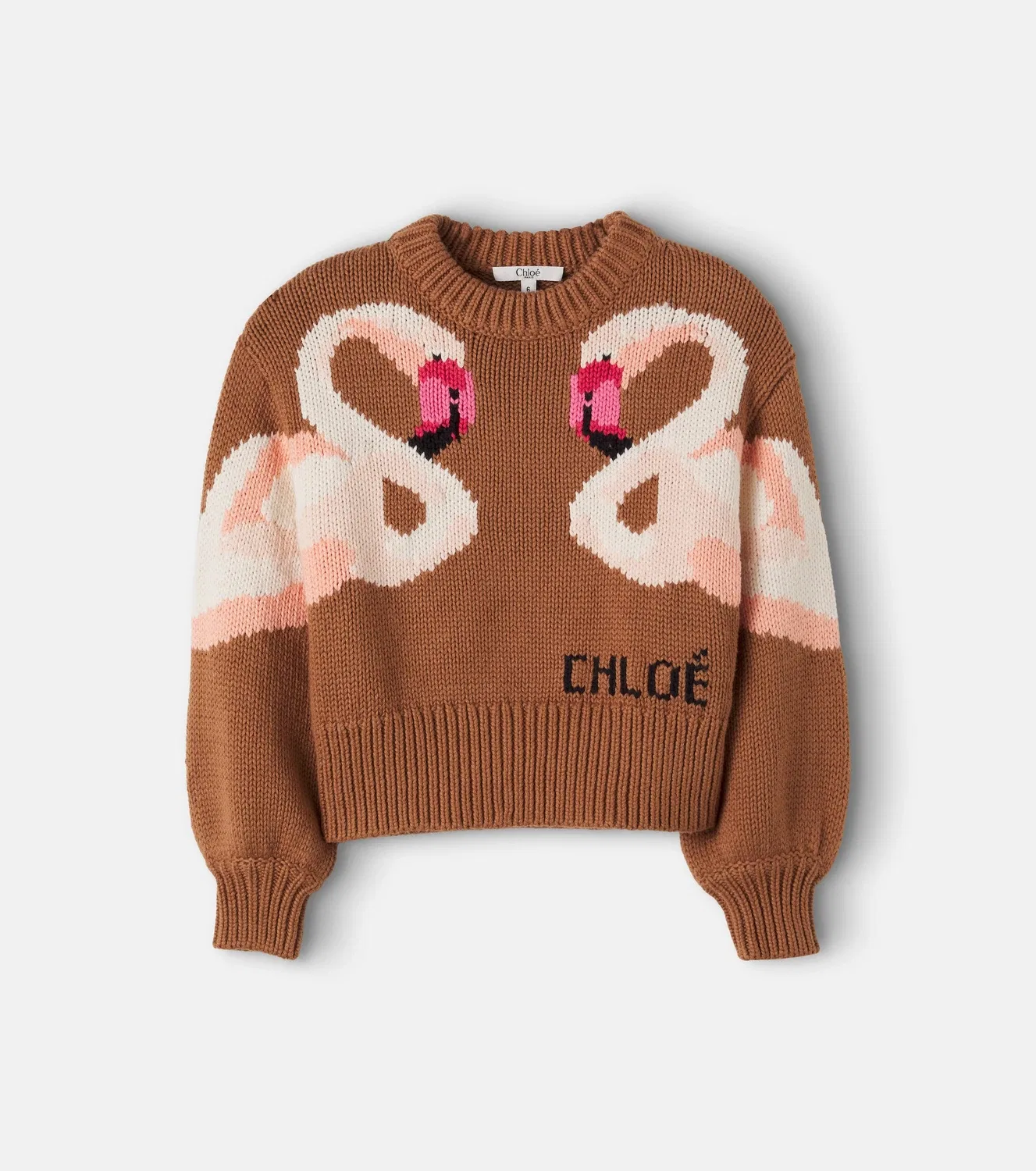 Свитер с интарсией Chloé Kids, фиолетовый