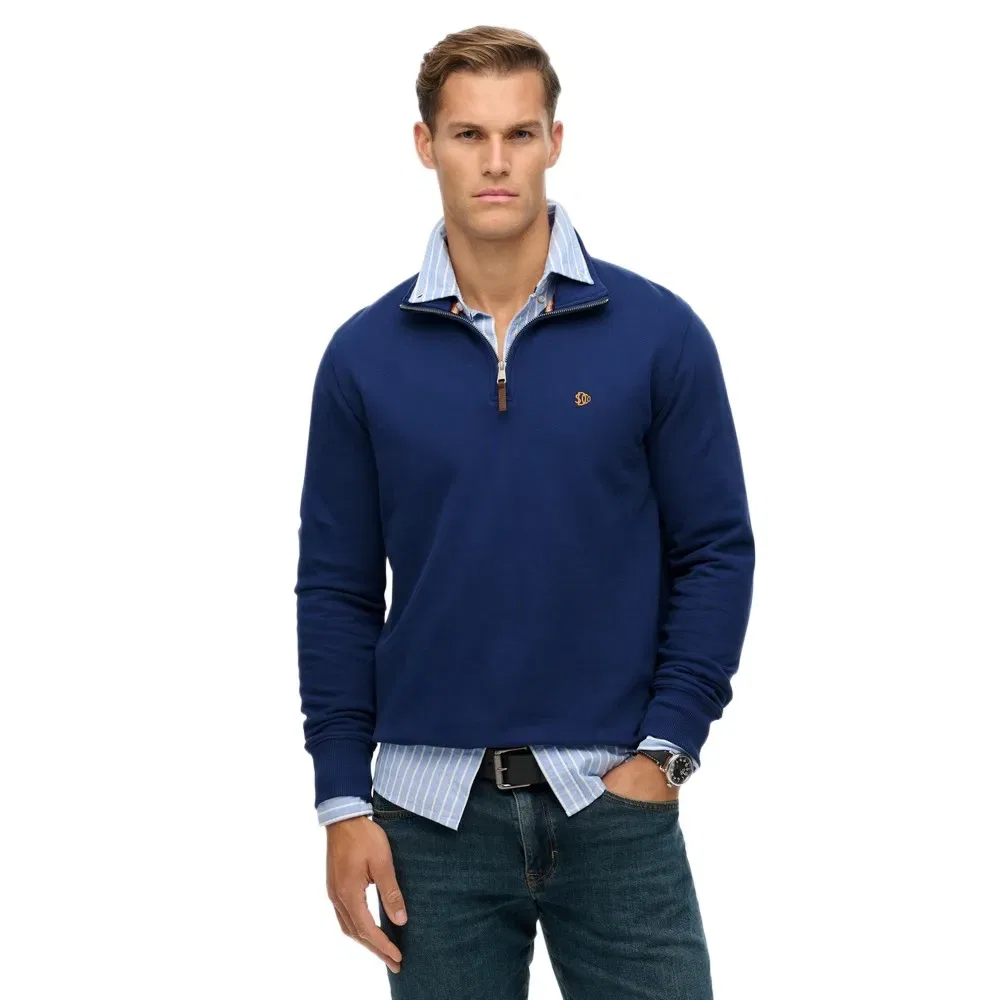 Свитер с полузастежкой Superdry Preppy, синий