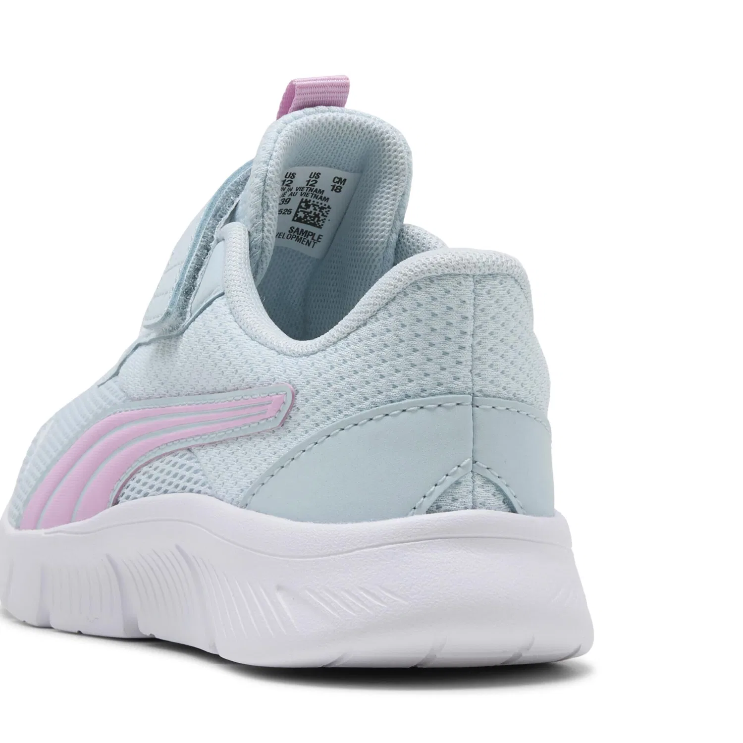 Детские кроссовки для мальчиков с эластичными шнурками PUMA FlexFocus Modern, Aqua Glow Mauve White Blue Pink — фото 2