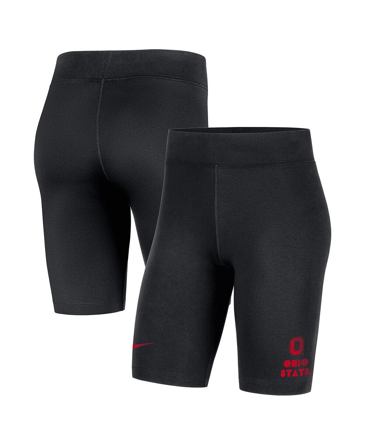 

Женские черные велосипедки из трех смесовых материалов ohio state buckeyes essential tri-blend Nike, черный