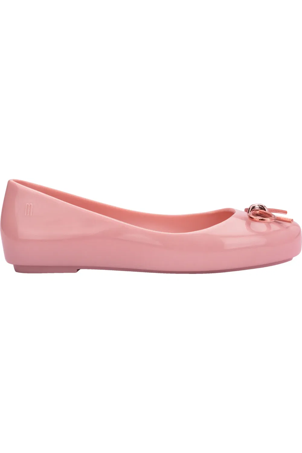 Детские балетки с металлическим бантом Sweet Love Mini Melissa, Metallic Pink — фото 3