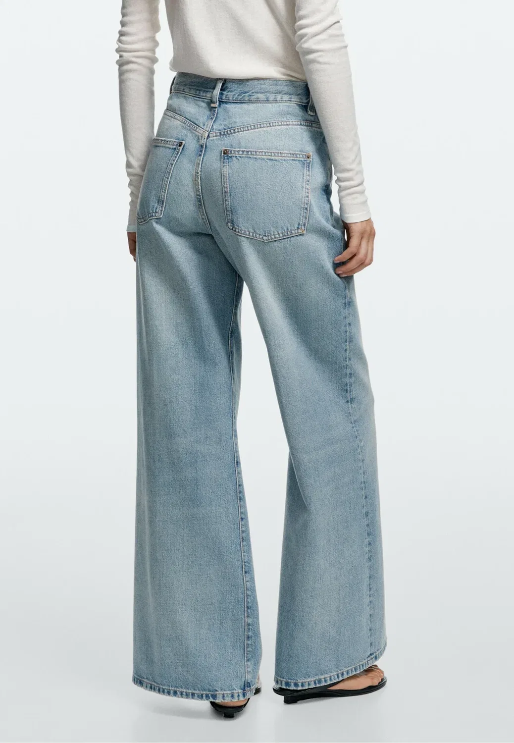 Широкие ноги Massimo Dutti, Light-Blue Denim — фото 3