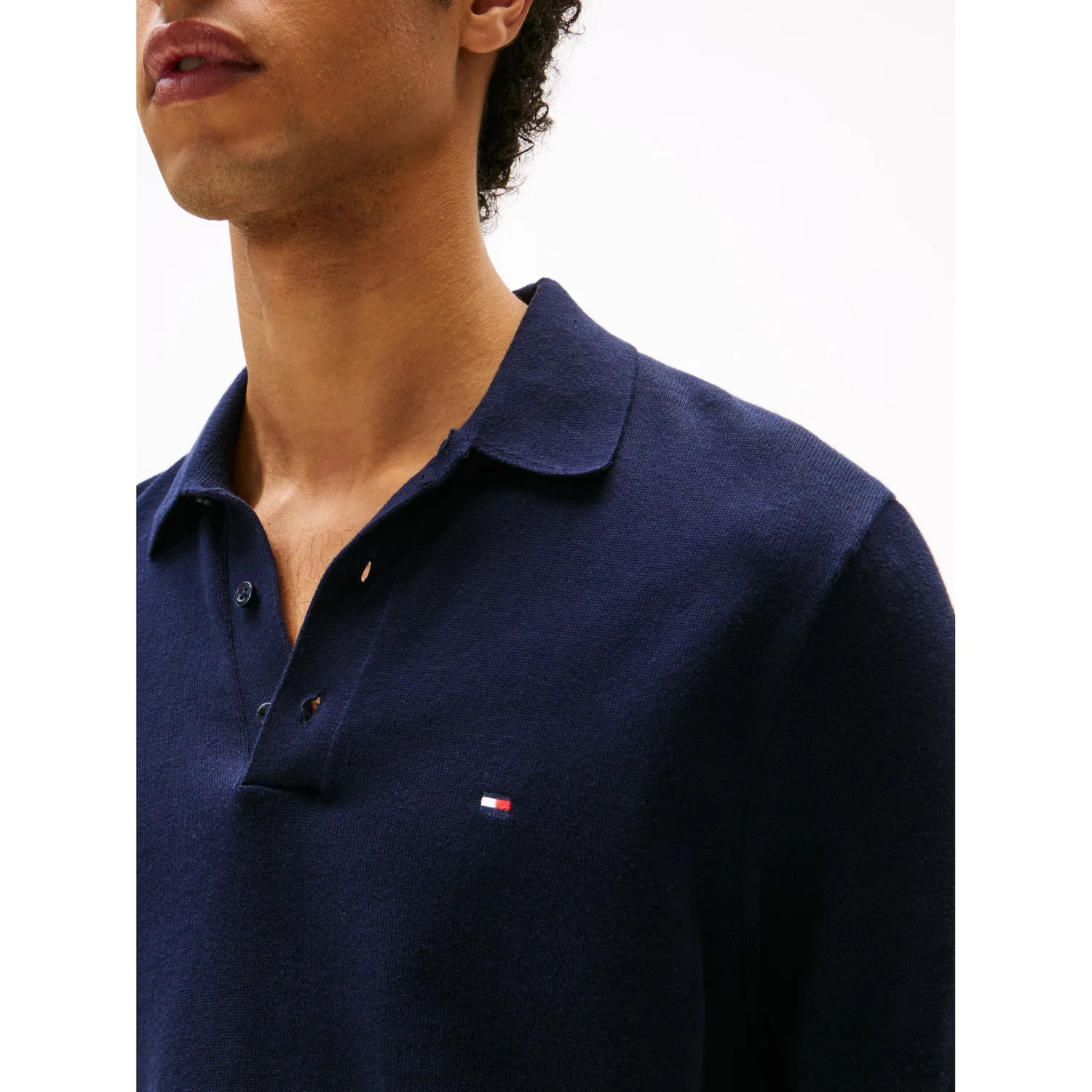 Мужское поло с коротким рукавом из хлопкового трикотажа Tommy Hilfiger, Desert Sky — фото 2