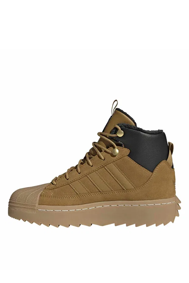 Детские ботинки для девочек на шнуровке Adidas, Dark Sand — фото 2
