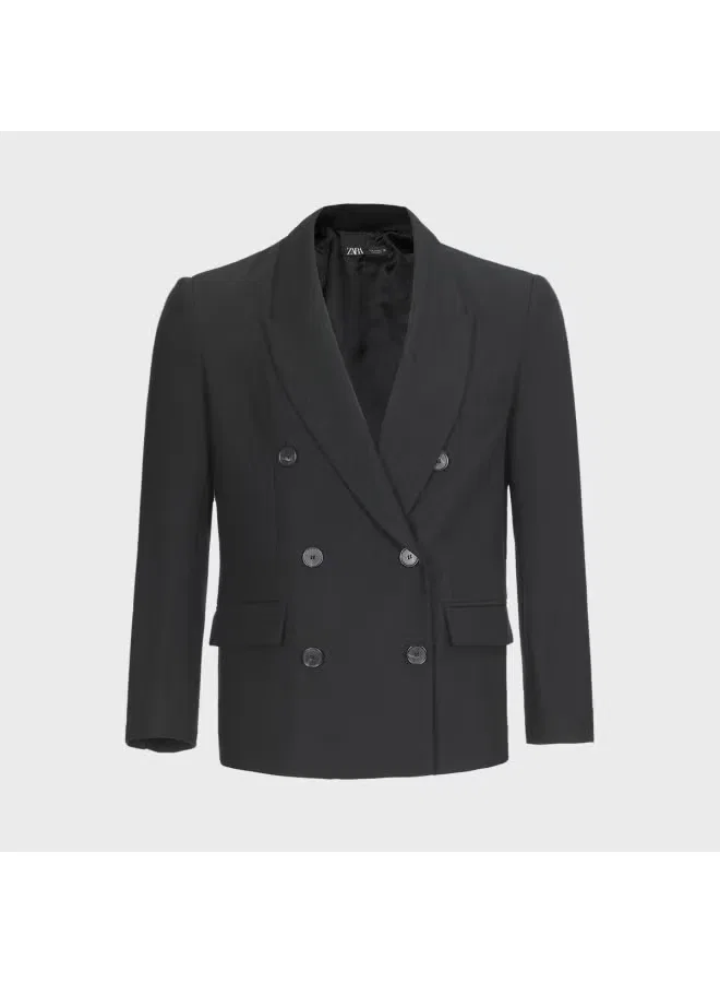 Блейзер с подплечниками дизайнерский Zara, черный — фото 2