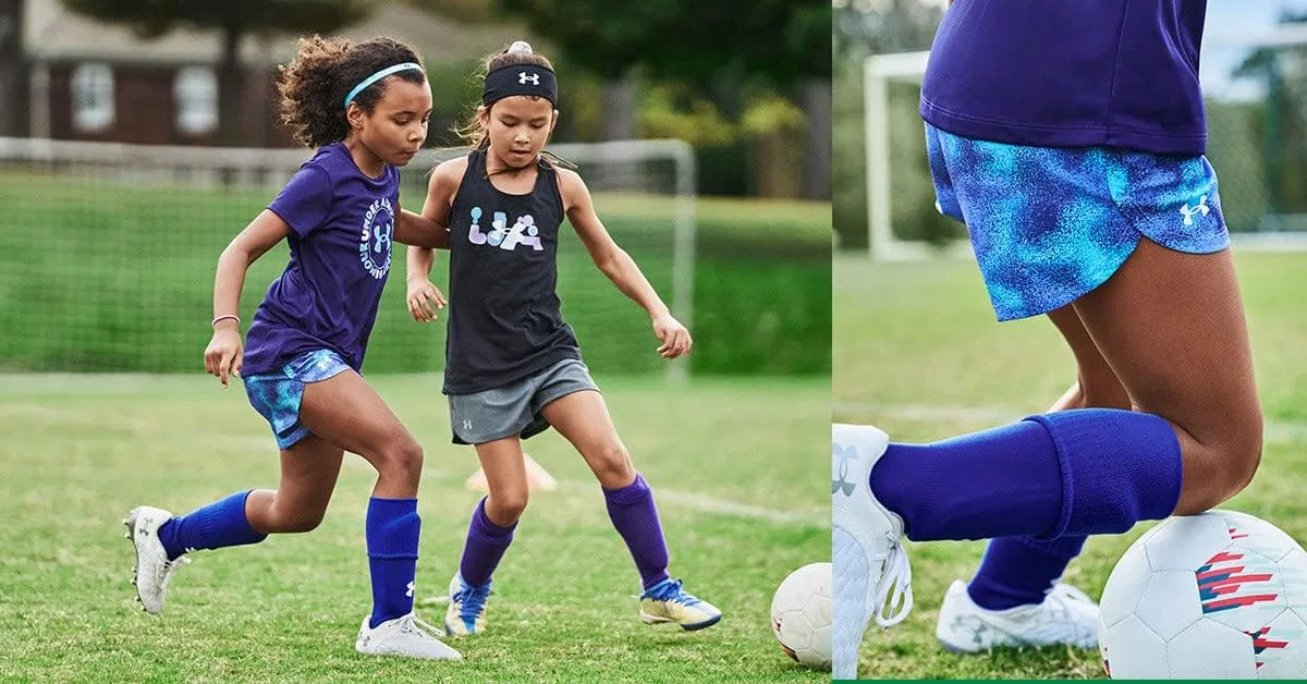 Шорты Under Armour Girls Play Up Solid Shorts, (628) Beta//Dark Maroon — фото 2
