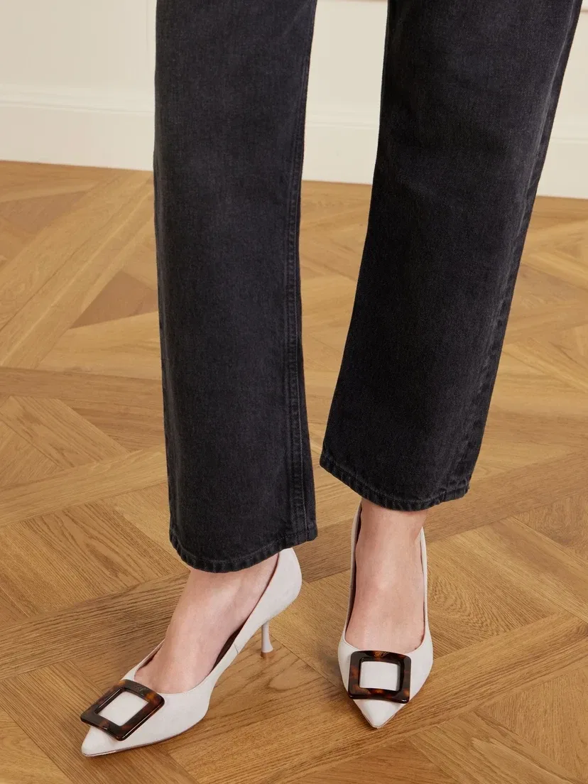 Viv In The City 65 замшевые туфли-лодочки с пряжками Roger Vivier, серый — фото 2