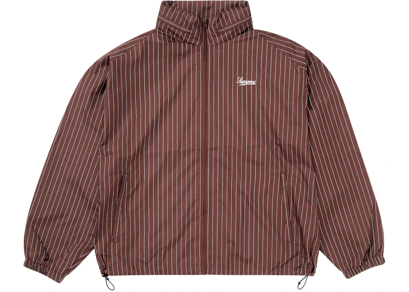 Мужская куртка с принтом Supreme Reflective Pinstripe Track Jacket, Brown