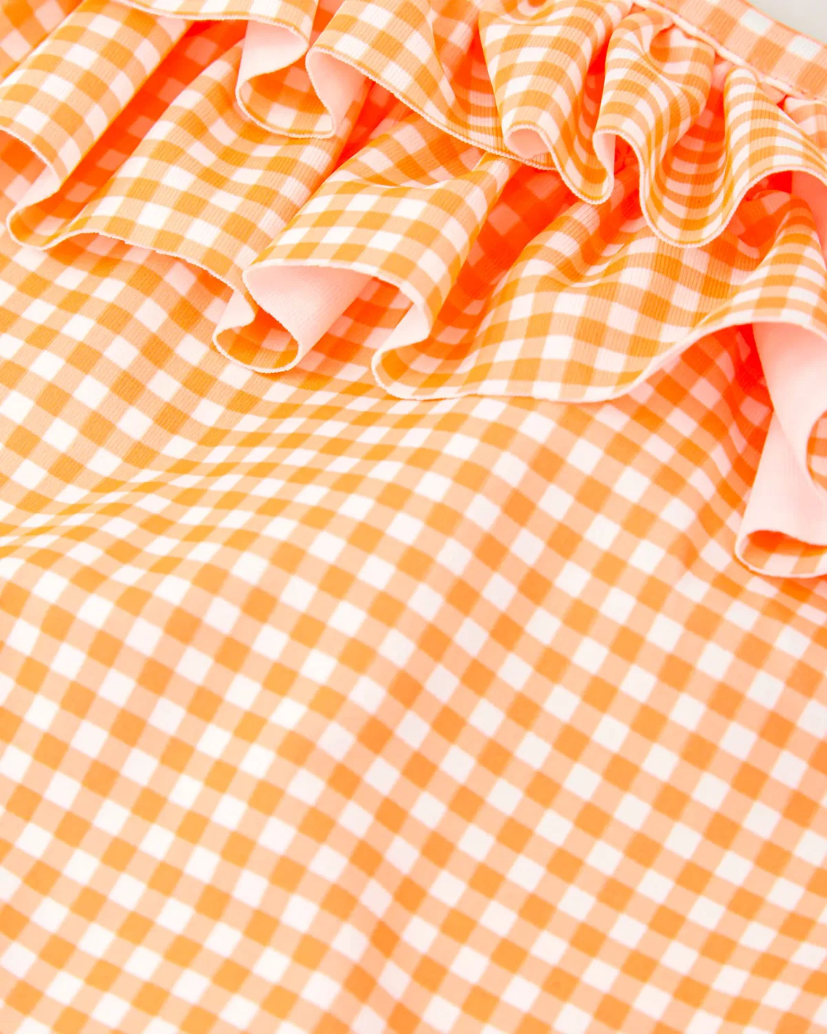 Детский купальник для девочек с принтом в клетку виши Tutto Piccolo, Naranja — фото 3