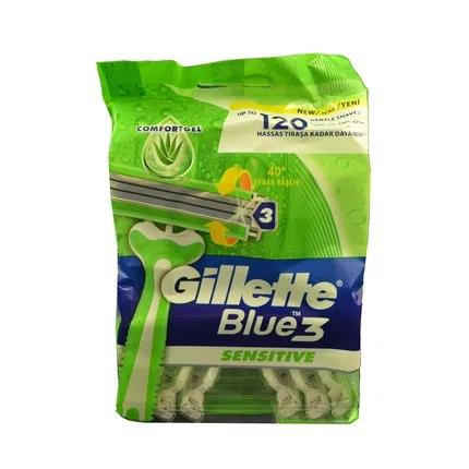 Бритвенные станки одноразовые Gillette Blue3 Sensitive, 12 шт.