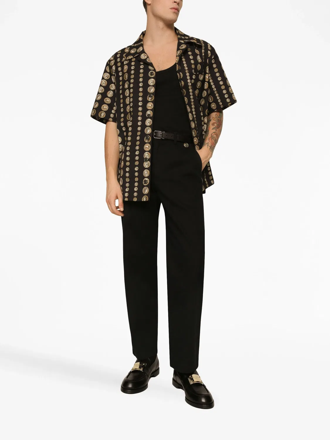 Брюки сPrasmpt Button Front Dolce & Gabbana, черный — фото 4