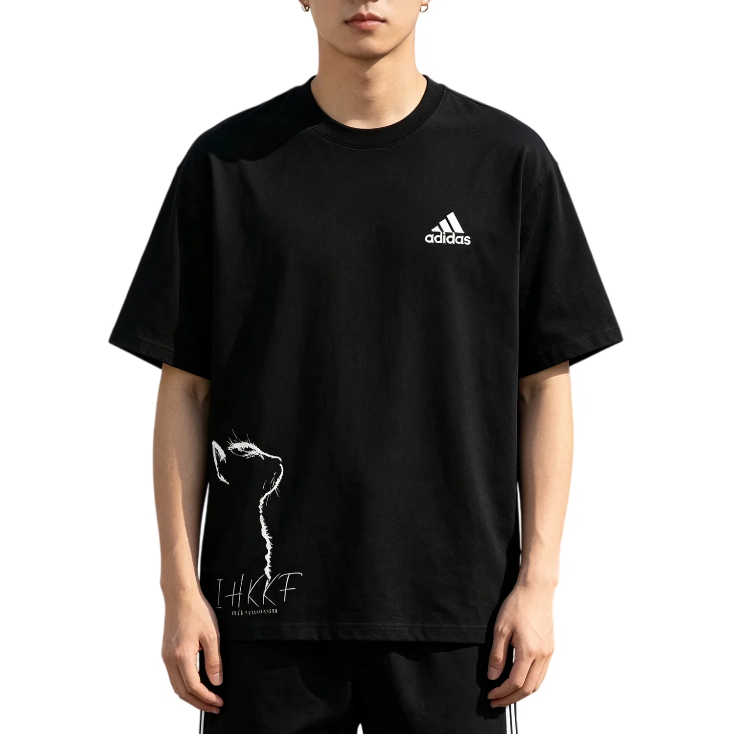 Футболка хлопковая Crew Neck, Adidas, Black — фото 4