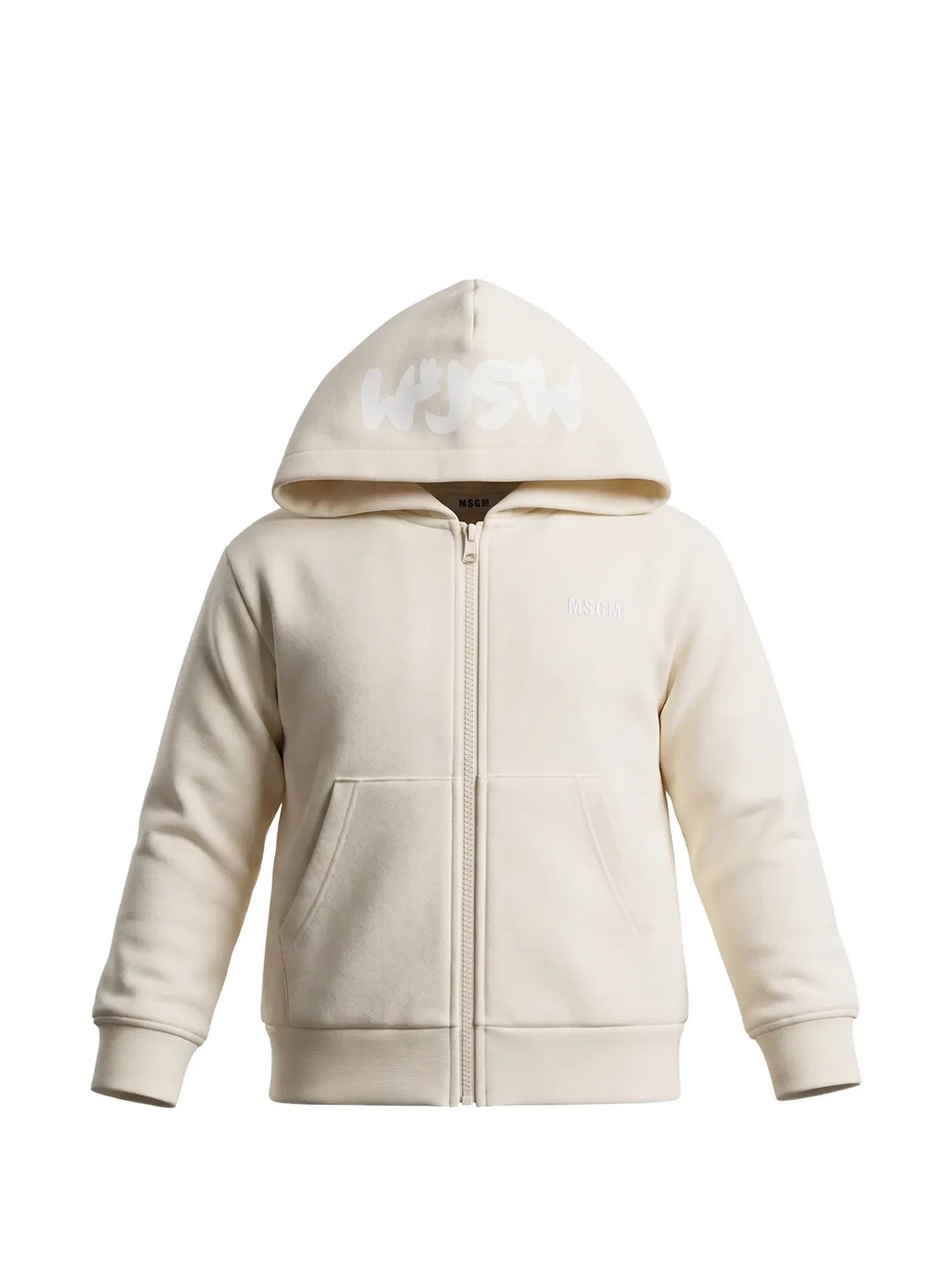 Худи на молнии Msgm Kids, нейтральные цвета