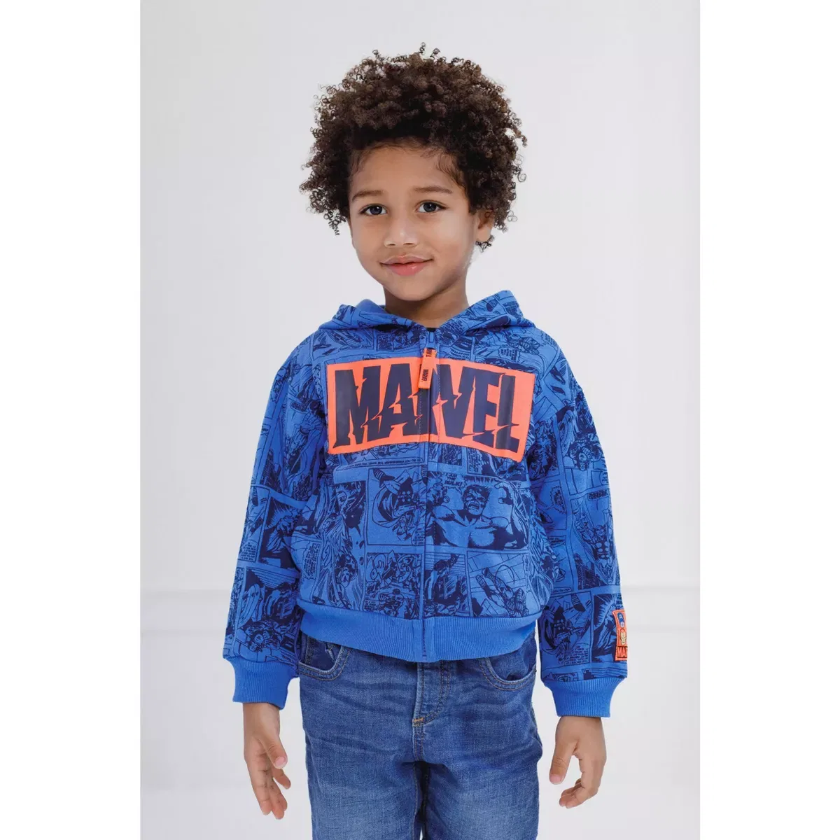 Детский худи с длинным рукавом Marvel Avengers Zip Up Hoodie Marvel, Blue — фото 2