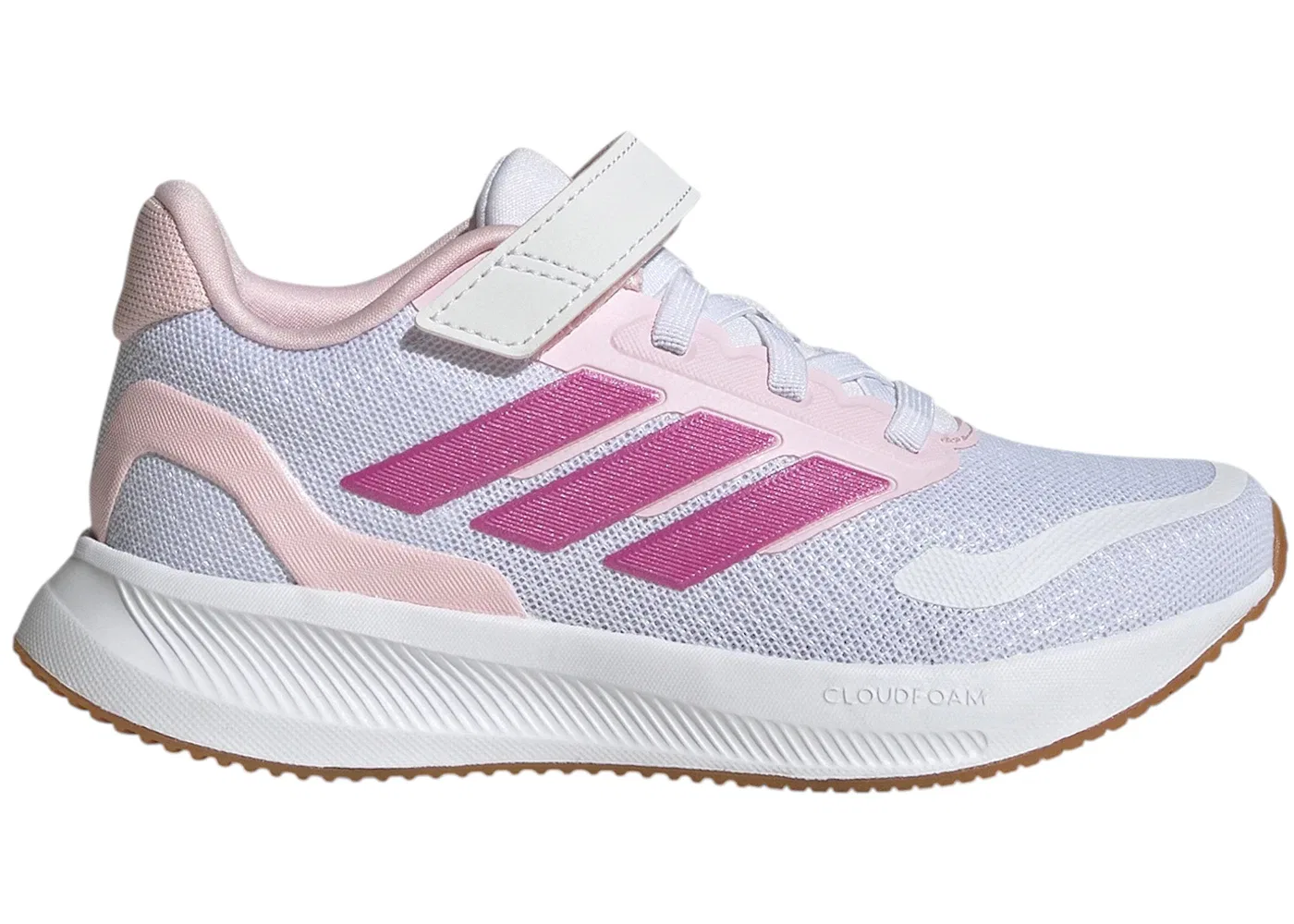 Детские кроссовки для бега с шнуровкой Adidas Runfalcon 5, Cloud White Clear Pink Gum
