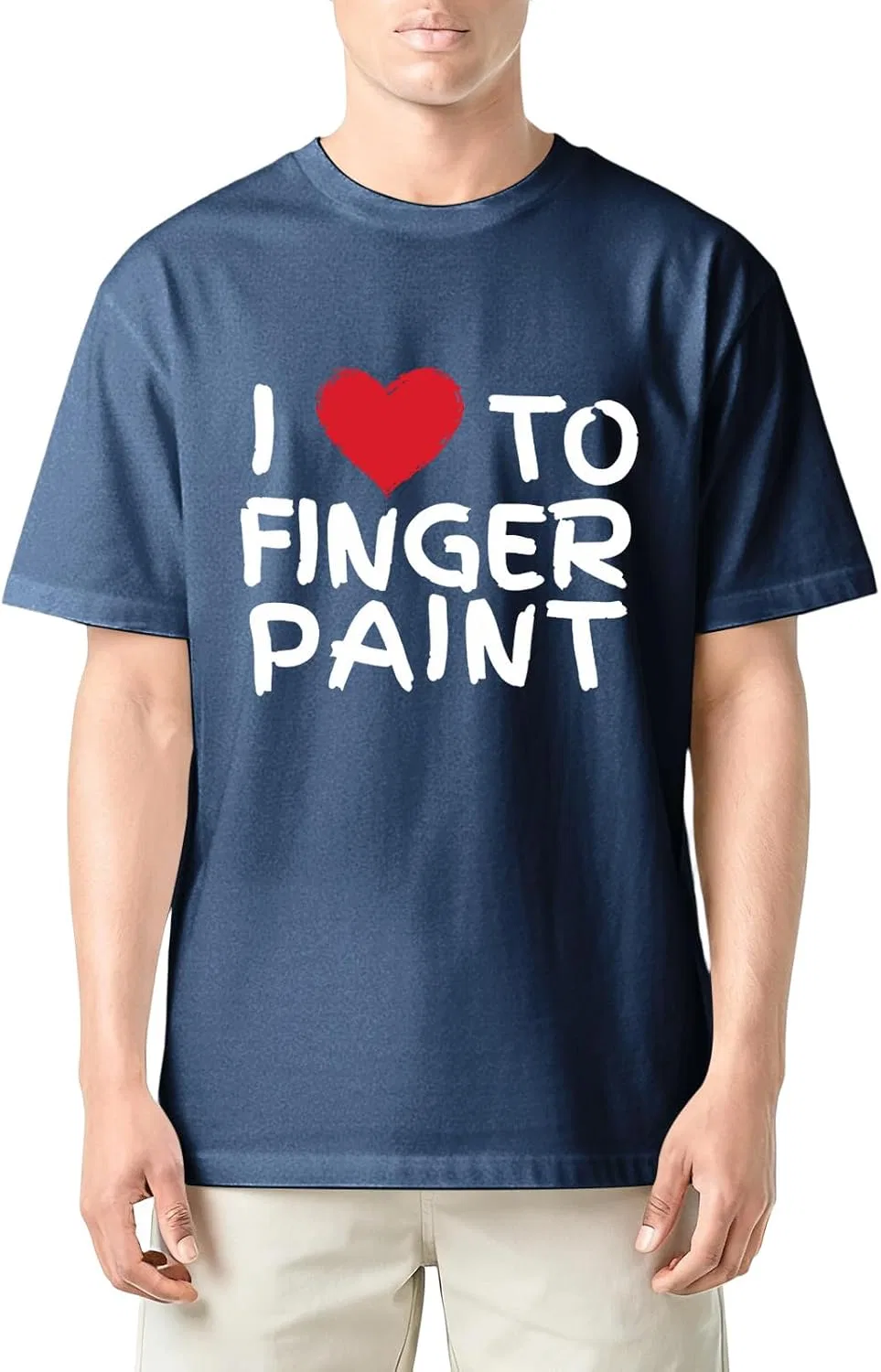 Мужская футболка с принтом сердца Matching Couple Shirts, Dark Blue — фото 4