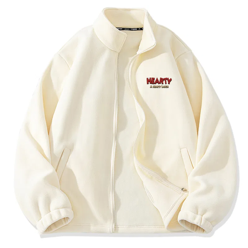 Детская куртка утепленная с воротником-стойкой MINISO, Ecru (B Hearty Chest Logo)