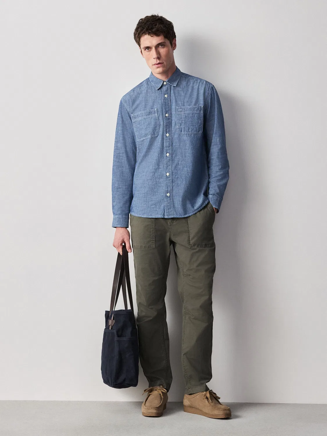 Рубашка джинсовая с карманами Next, Blue Chambray — фото 2