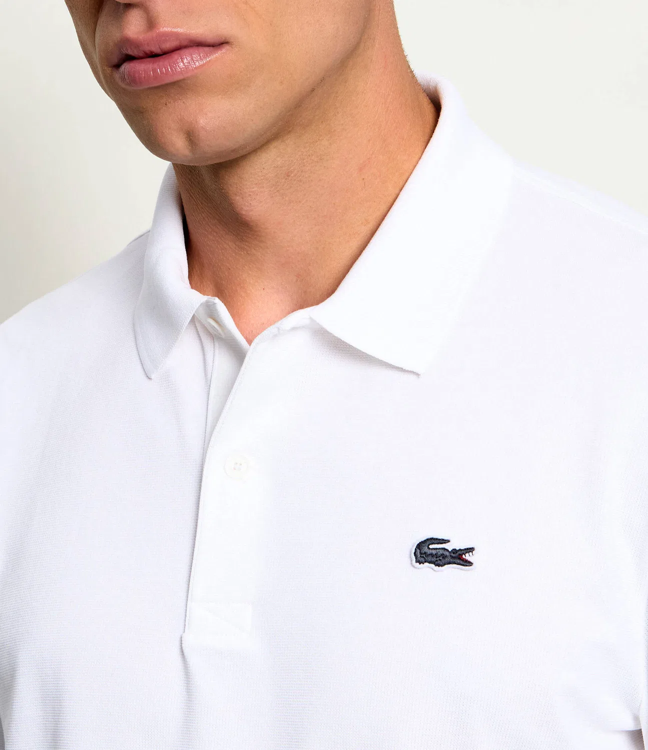 Поло с длинным рукавом Lacoste, Bianco — фото 4