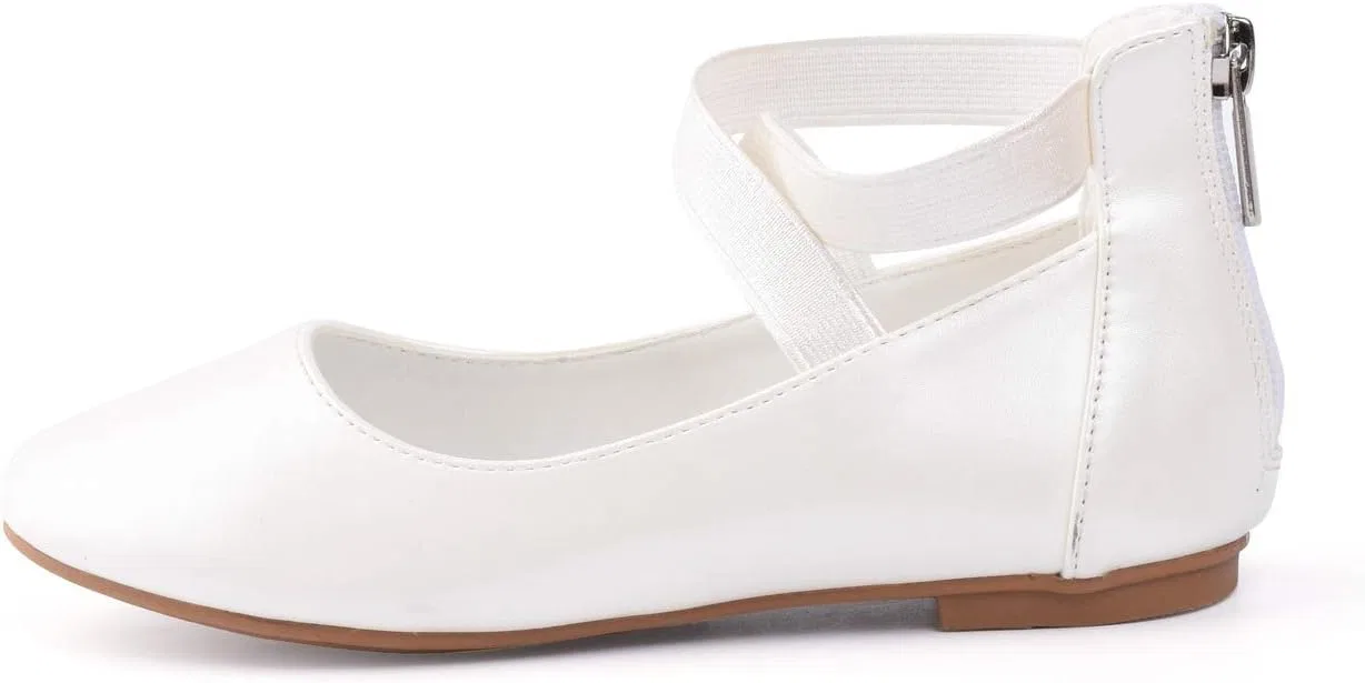 Детские туфли-балетки для девочек с ремешком на щиколотке Nova Utopia Nova Footwear, Pearl White — фото 3