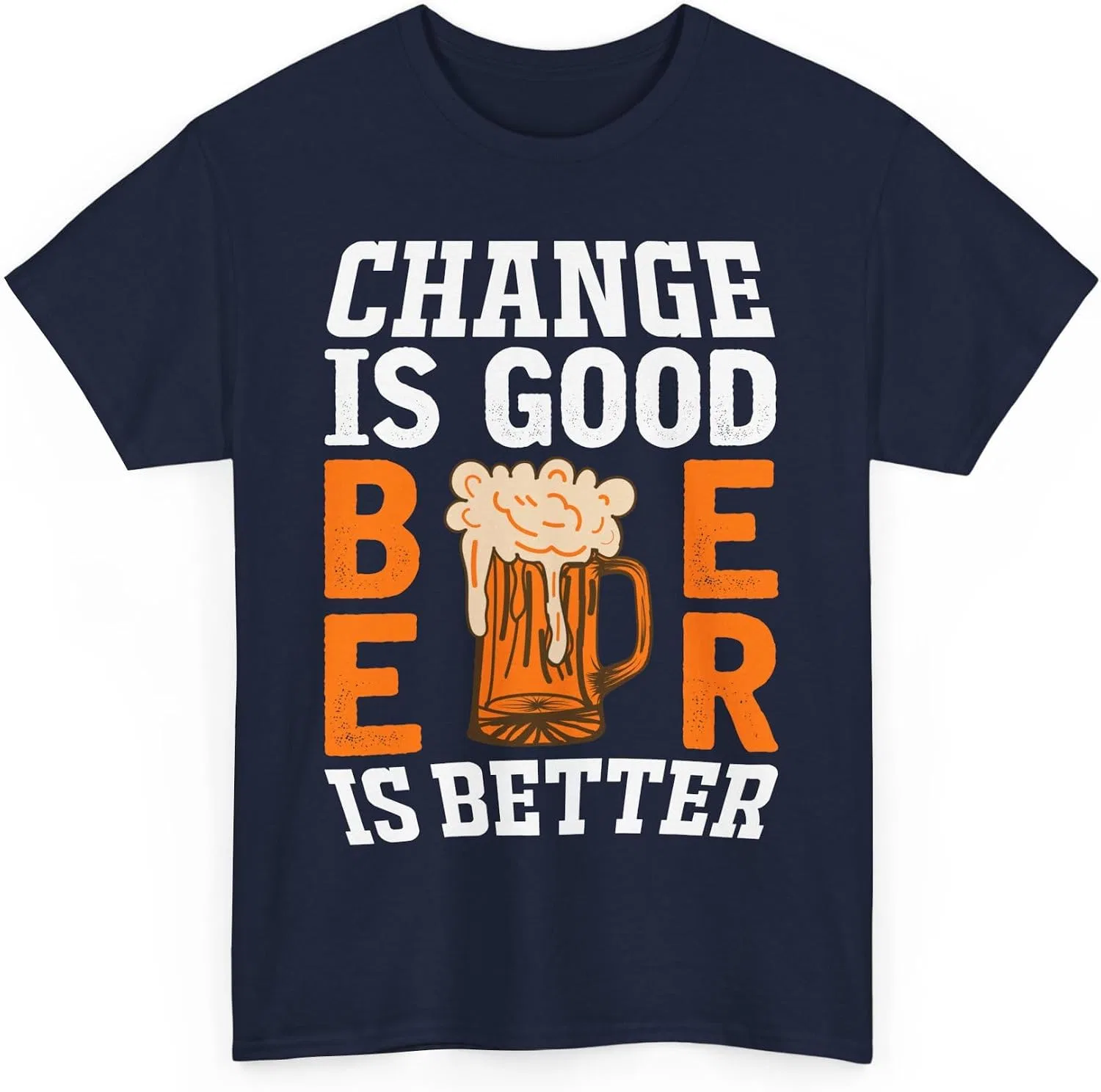 Футболка с принтом Change is Good Beer is Better Generic, Multicolor