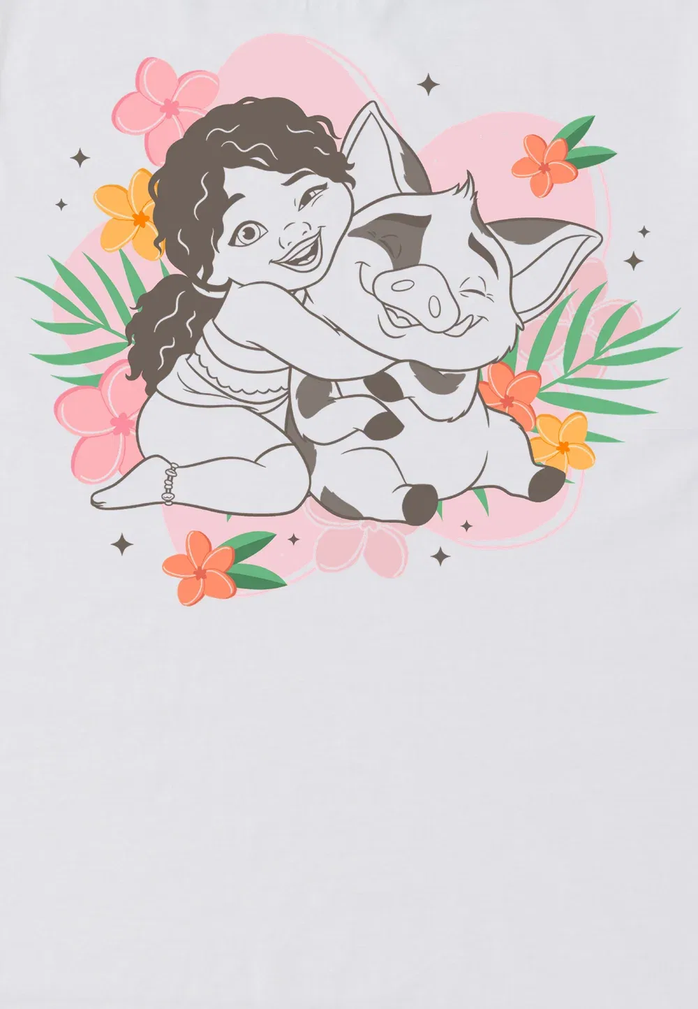 Футболка с цветочным принтом Moana 2 Simea and Pua Henry Tiger, White — фото 3