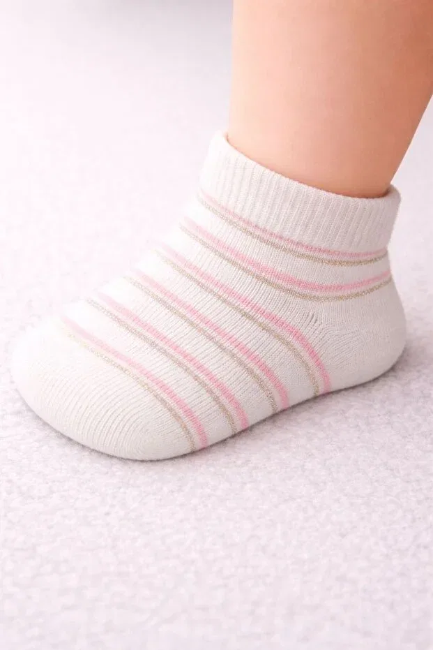 Детский комплект носков хлопковый 5-Piece baby cotton daily socks set - striped and plain patterned, soft & high quality Solde Socks, Multicolor — фото 2