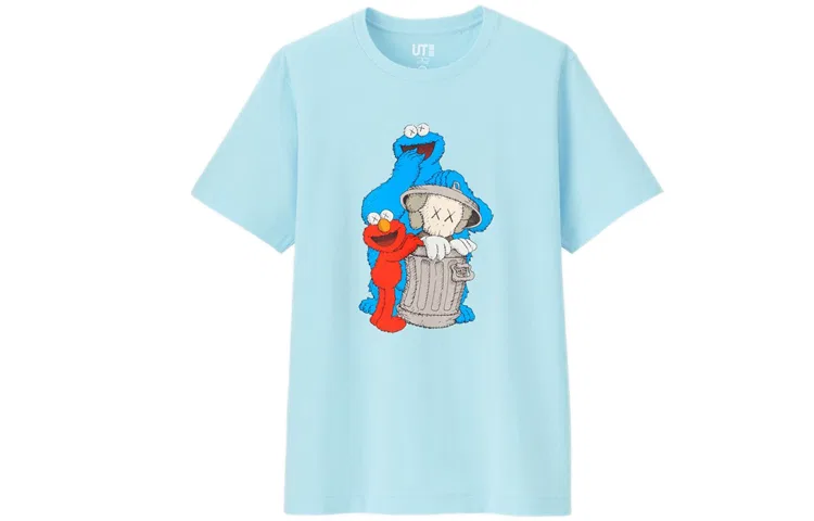Футболка с принтом Kaws X UNIQLO X Sesame Street Companion Trash Can Tee, UNIQLO, Цвет
