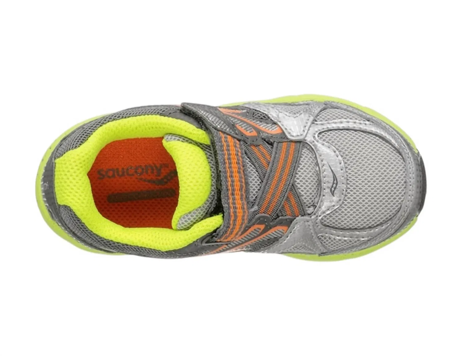 Детские кроссовки для мальчиков с шнуровкой и липучками Ride Sneakers SAUCONY, Green Gray Orange — фото 3