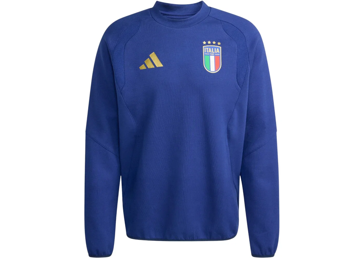 Мужской свитшот с длинным рукавом Adidas Italy Tiro Travel Crew Sweatshirt, Victory Blue