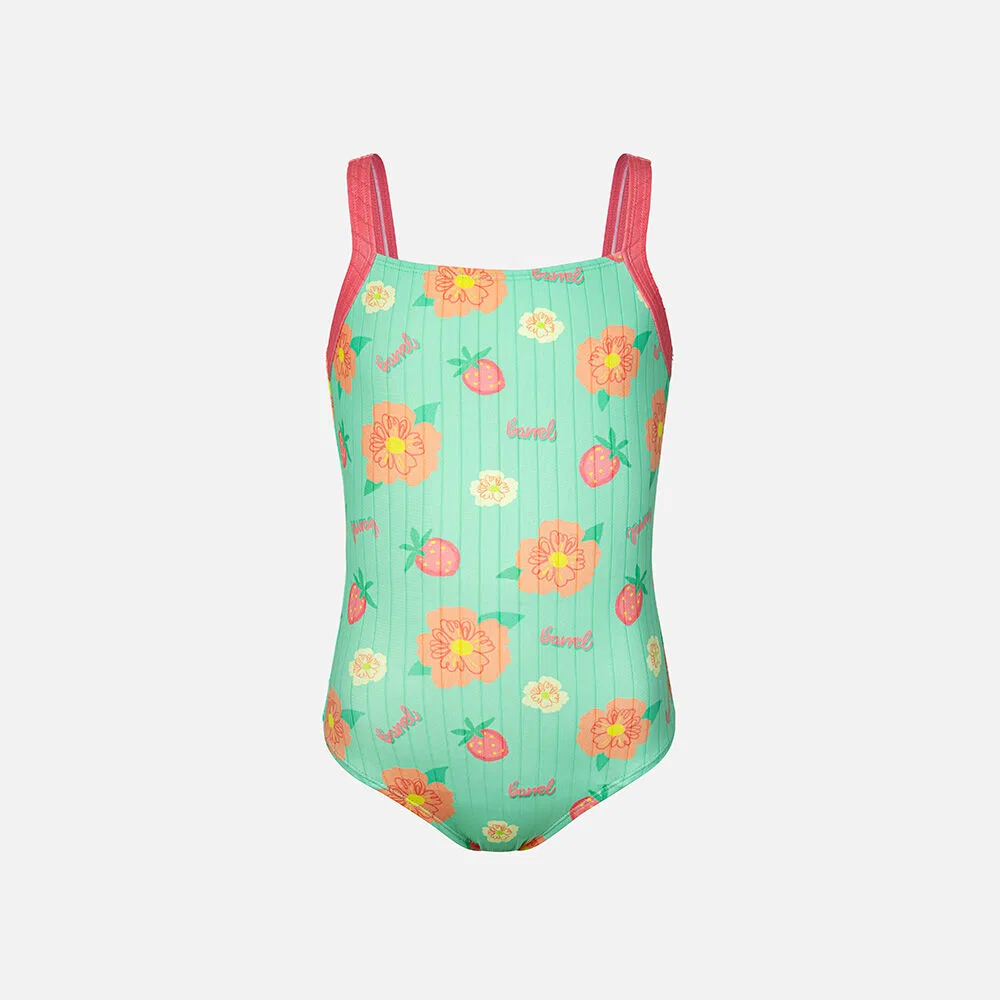 Детский слитный купальник Berry Blossom Line Back мятного цвета от Barrel — фото 2
