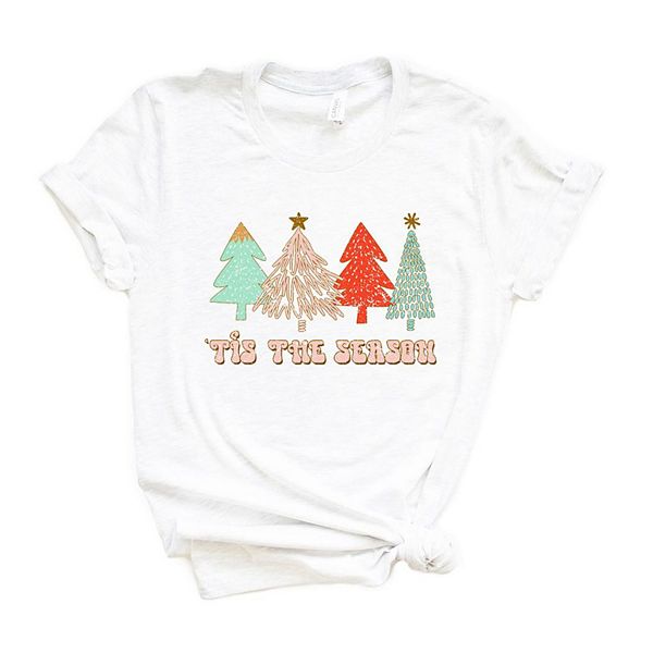 

Футболка с принтом "Tis the season trees grunge" Simply Sage Market, White, Белый, Футболка с принтом "Tis the season trees grunge" Simply Sage Market, White