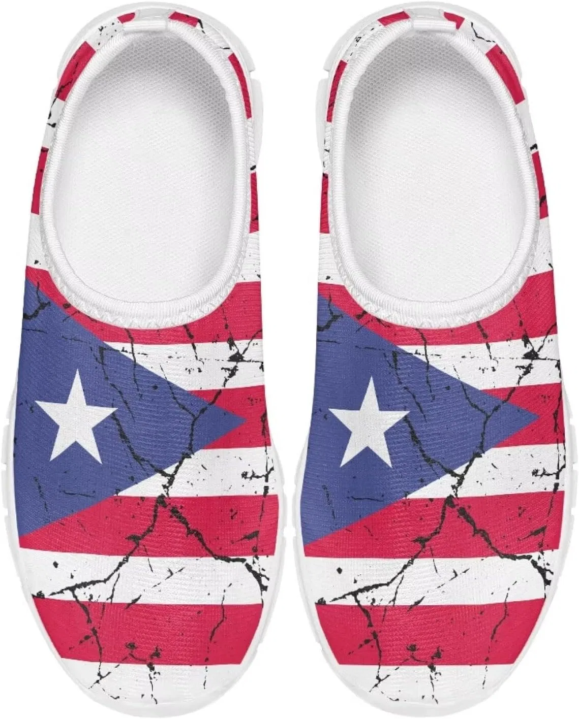 Детские кроссовки с принтом для мальчиков и девочек Quxjehoe, Puerto Rico Flag — фото 4