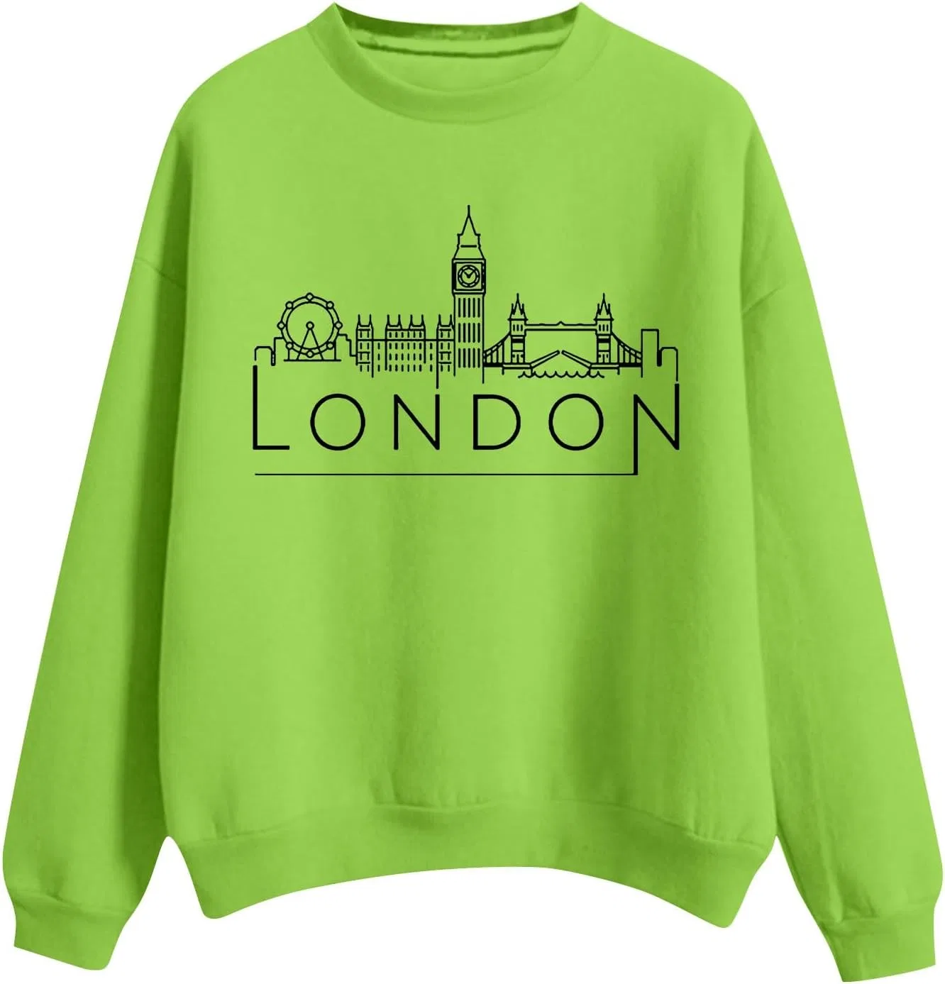 Женский свитшот с круглым вырезом, модель London, мятный