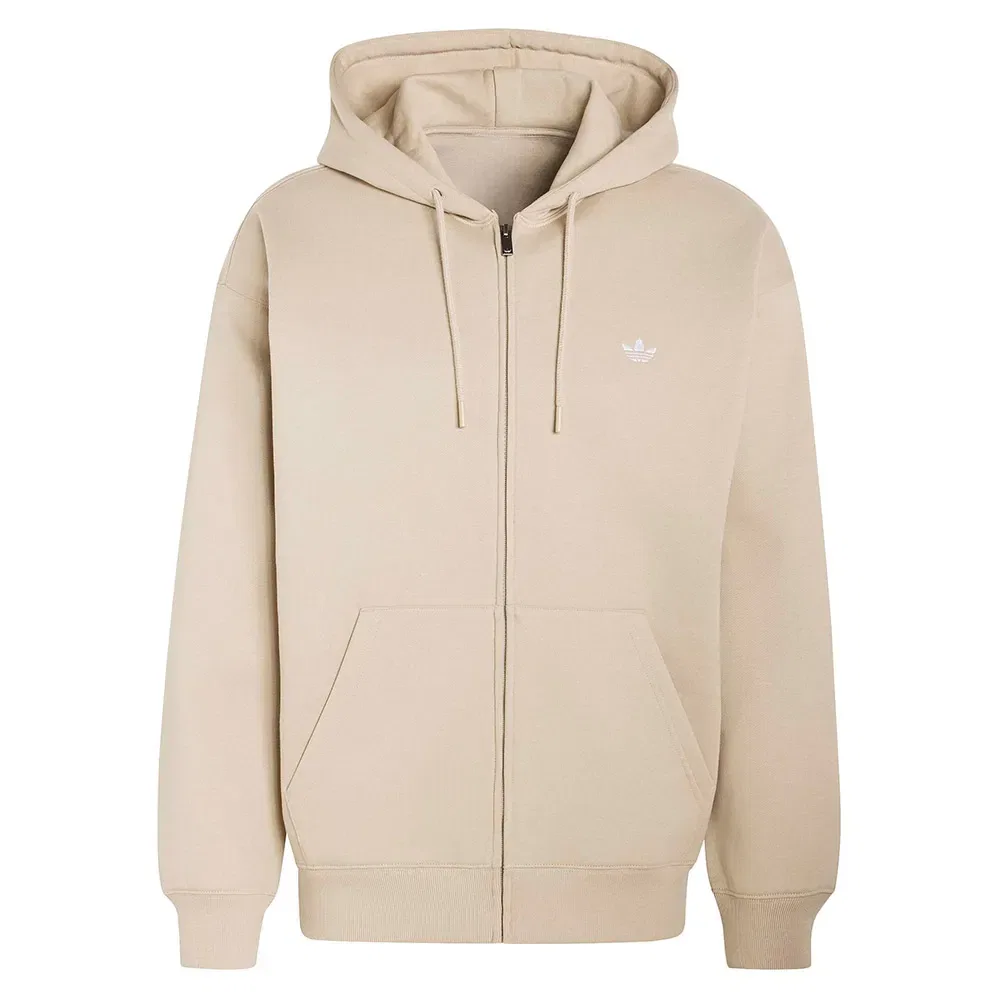 Толстовка свободная на молнии Trefoil Essentials Adidas Originals, бежевый — фото 3