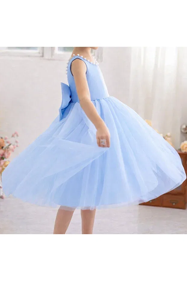 Детское платье для девочек с принтом Girl'S Collar Pearl Dress Nsmkidslife, Type 2 — фото 4