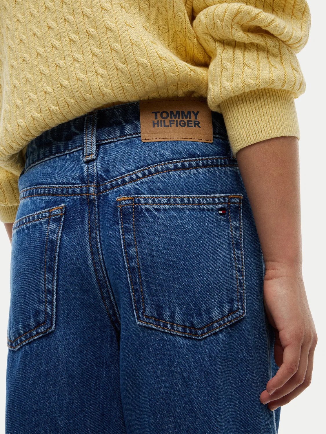 Джинсы с широкими штанинами для девочки Mabel Tommy Hilfiger, темно-синий — фото 4