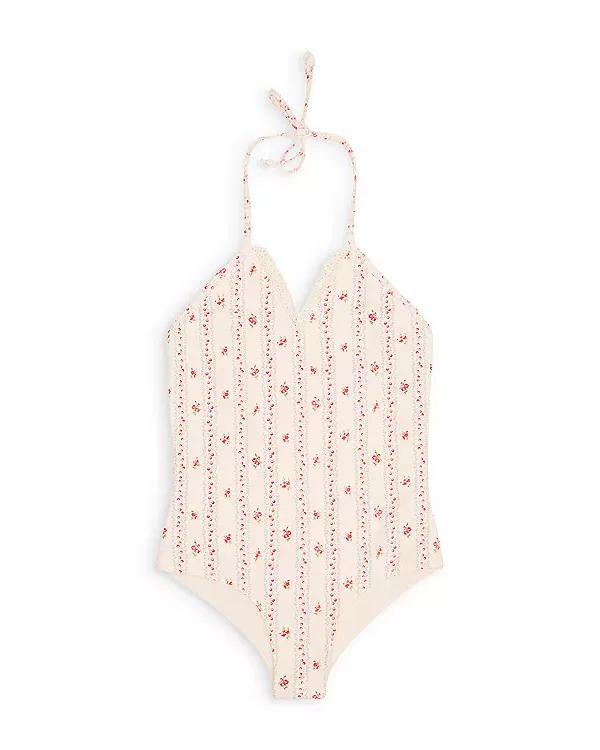 Детский купальник для девочек с принтом Liorra Swimsuit LoveShackFancy, Poppy Red