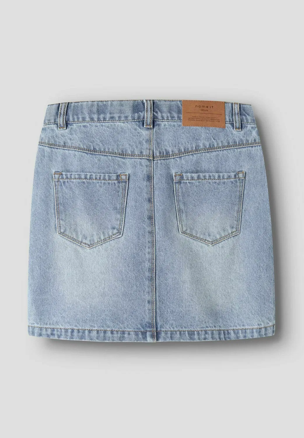 Юбка из джинсовой ткани со стразами - юбка А-силуэта Name It, Light Blue Denim — фото 4