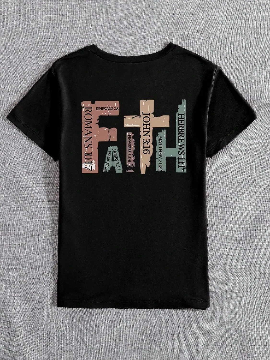 Футболка с принтом Letter, Regular Fit, Black — фото 2