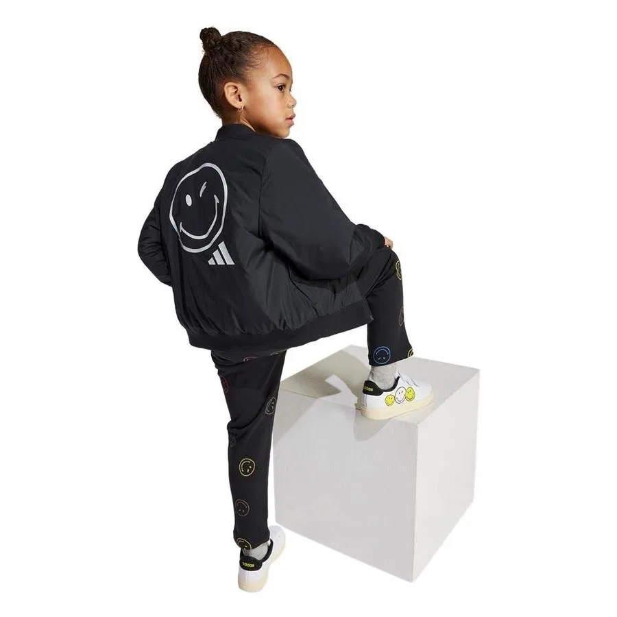 Детская куртка с принтом Smiley LK SMI JACKET JL8839 adidas, Черный — фото 4